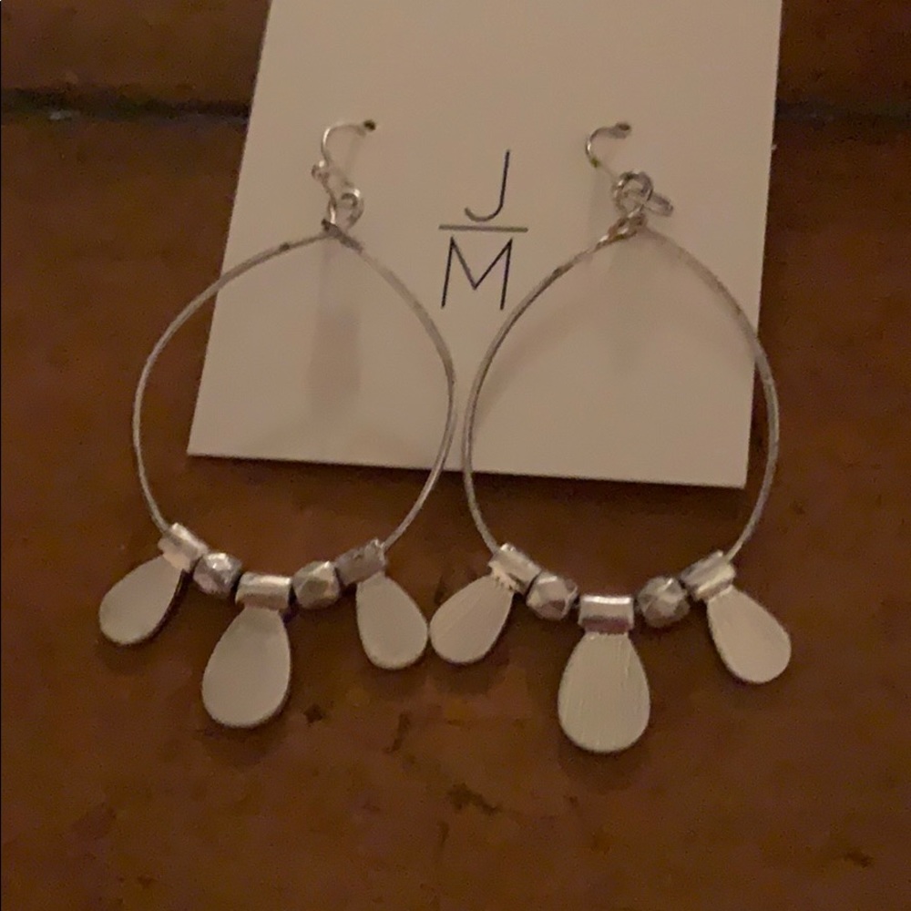JM Brushed Silver Earrings